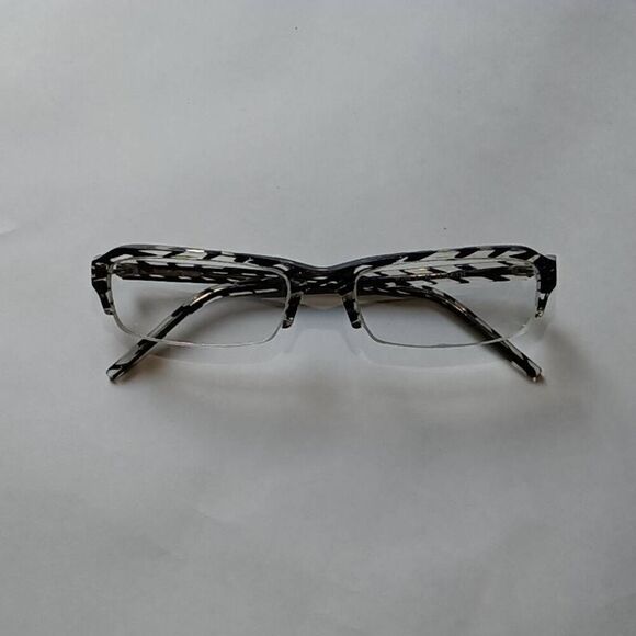 Halston H248 Col 90 52X17-135 Stripe Frame Eyeglass - Picture 1 of 5